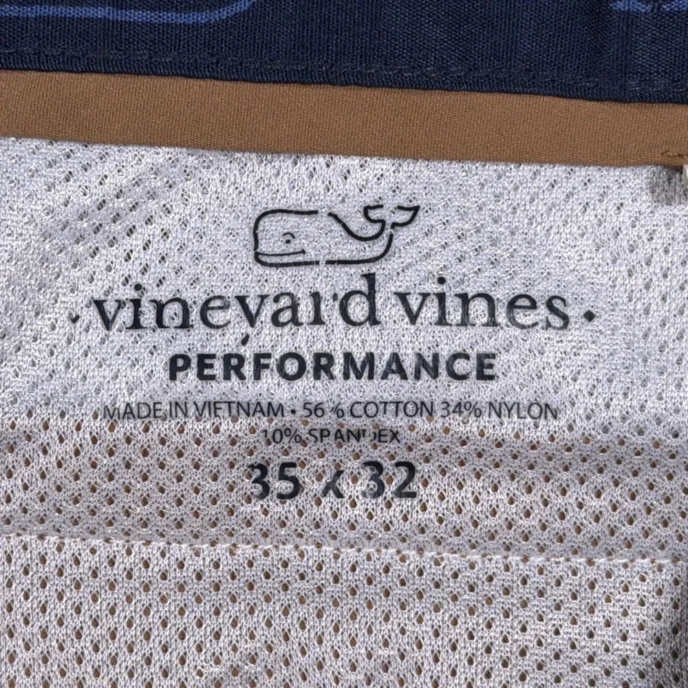 Vineyard Vines Performance Pants Men 35x32 Tan Khaki Chino Stretch Golf Casual